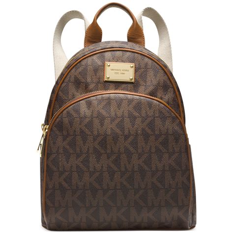 michael kors white and brown bag|michael kors brown leather backpack.